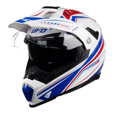 Casque UFO Aries - blanc/bleu/rouge