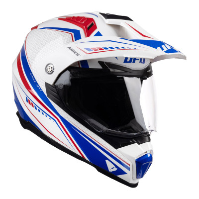 Casque UFO Aries - blanc/bleu/rouge