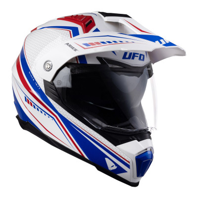 Casque UFO Aries - blanc/bleu/rouge