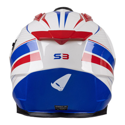 Casque UFO Aries - blanc/bleu/rouge