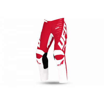 Pantalon motocross enfant UFO Kimura blanc/rouge taille 26