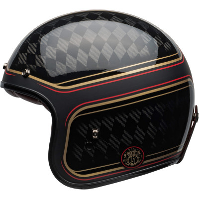 Casque BELL Custom 500 Carbon DLX - RSD Checkmate Matte/Gloss Black/Gold