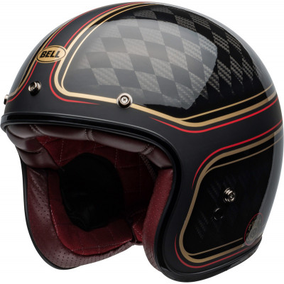 Casque BELL Custom 500 Carbon DLX - RSD Checkmate Matte/Gloss Black/Gold