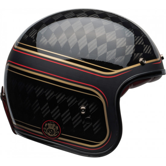 Casque BELL Custom 500 Carbon DLX - RSD Checkmate Matte/Gloss Black/Gold