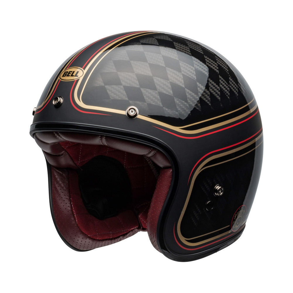 Casque BELL Custom 500 Carbon DLX - RSD Checkmate Matte/Gloss Black/Gold