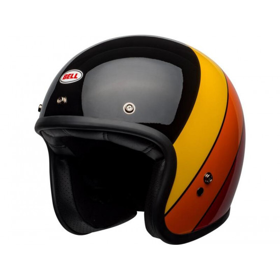 Casque BELL Custom 500 Riff - Noir Brillant/Jaune/Orange/Rouge