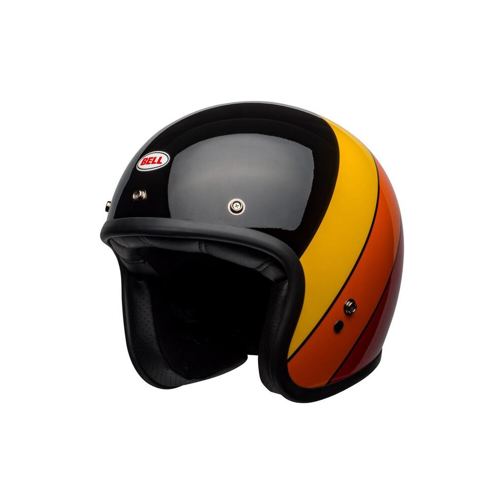 Casque BELL Custom 500 Riff - Noir Brillant/Jaune/Orange/Rouge