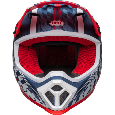 Casque BELL MX-9 Mips Offset - Mat Metallic Bleu/Blanc