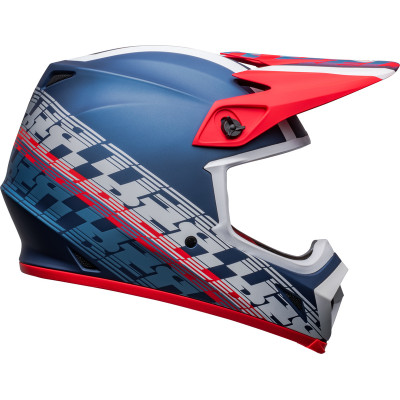 Casque BELL MX-9 Mips Offset - Mat Metallic Bleu/Blanc