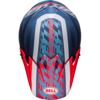 Casque BELL MX-9 Mips Offset - Mat Metallic Bleu/Blanc