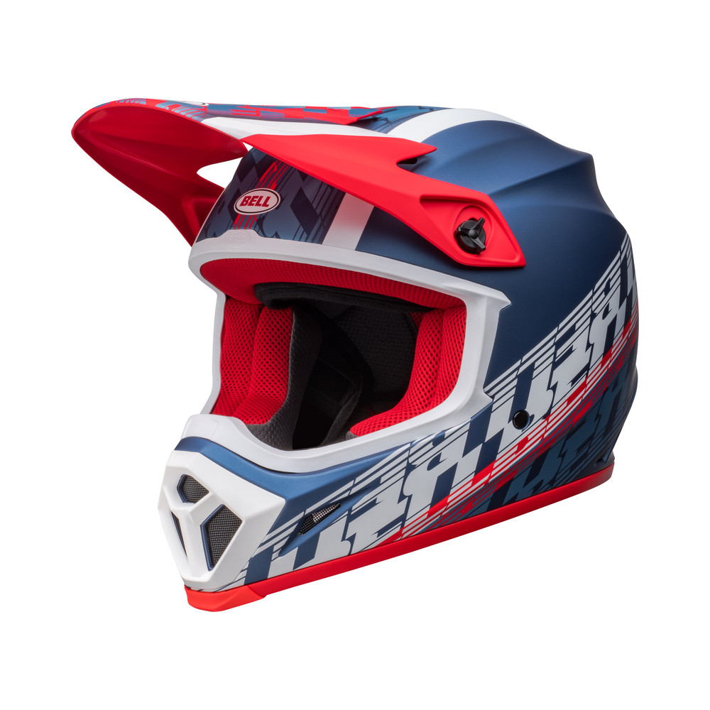 Casque BELL MX-9 Mips Offset - Mat Metallic Bleu/Blanc