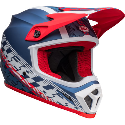 Casque BELL MX-9 Mips Offset - Mat Metallic Bleu/Blanc