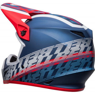 Casque BELL MX-9 Mips Offset - Mat Metallic Bleu/Blanc