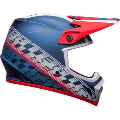 Casque BELL MX-9 Mips Offset - Mat Metallic Bleu/Blanc