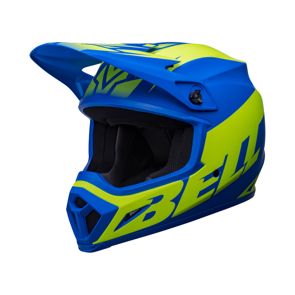 Casque BELL MX-9 Mips Disrupt - Mat Classic Bleu/Jaune Hi-Viz