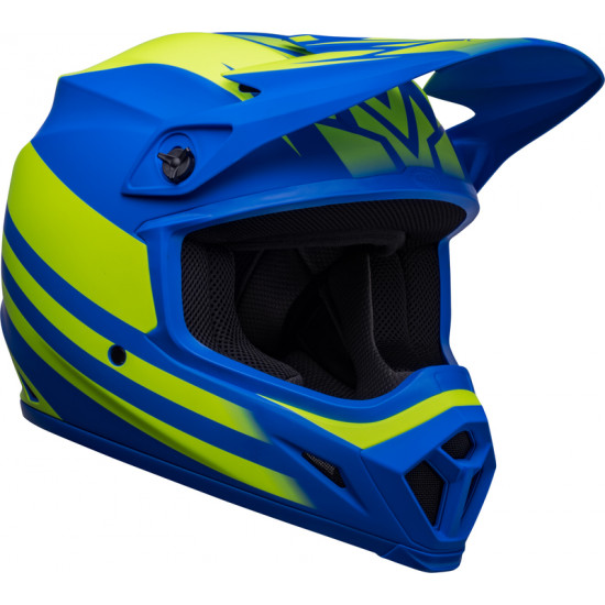 Casque BELL MX-9 Mips Disrupt - Mat Classic Bleu/Jaune Hi-Viz