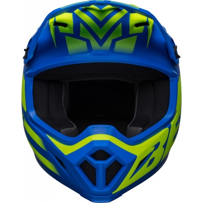 Casque BELL MX-9 Mips Disrupt - Mat Classic Bleu/Jaune Hi-Viz