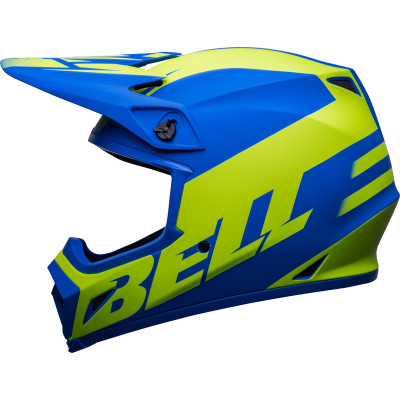 Casque BELL MX-9 Mips Disrupt - Mat Classic Bleu/Jaune Hi-Viz