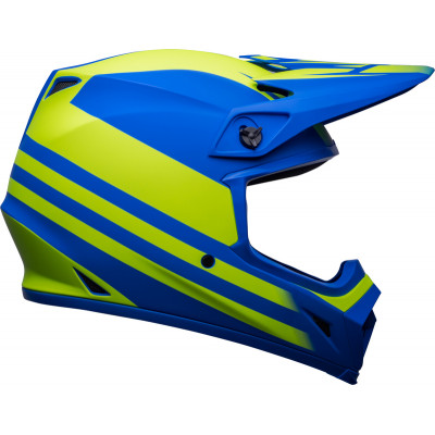 Casque BELL MX-9 Mips Disrupt - Mat Classic Bleu/Jaune Hi-Viz