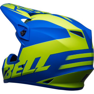 Casque BELL MX-9 Mips Disrupt - Mat Classic Bleu/Jaune Hi-Viz