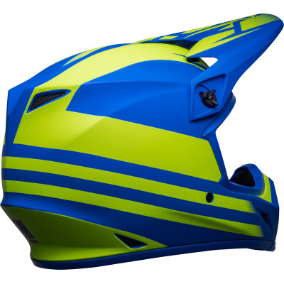 Casque BELL MX-9 Mips Disrupt - Mat Classic Bleu/Jaune Hi-Viz