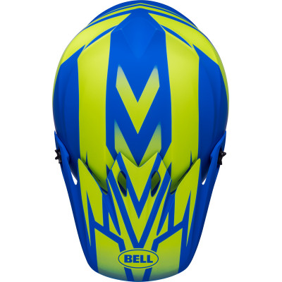 Casque BELL MX-9 Mips Disrupt - Mat Classic Bleu/Jaune Hi-Viz