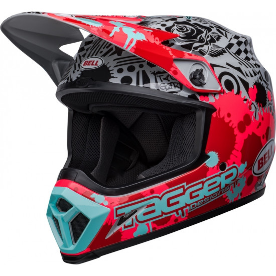 Casque BELL MX-9 Mips Tagger Splatter - Rouge/Gris