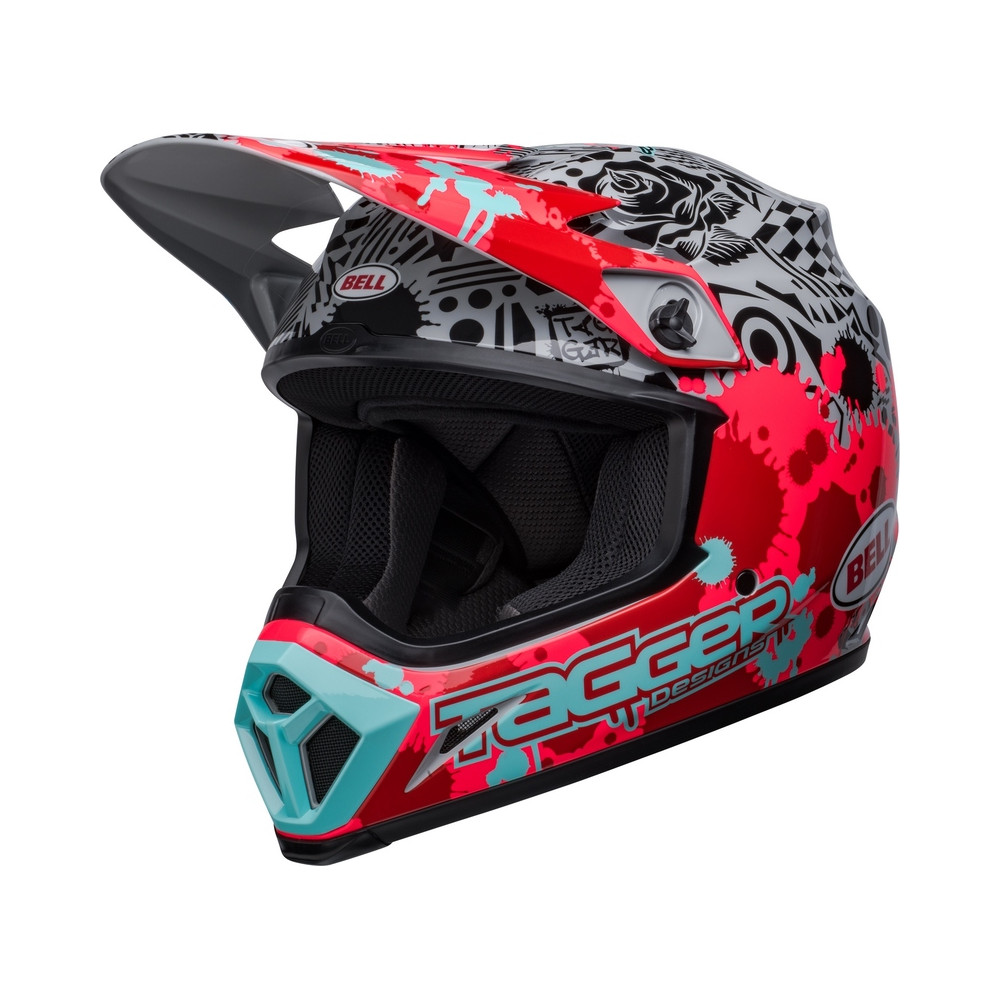 Casque BELL MX-9 Mips Tagger Splatter - Rouge/Gris