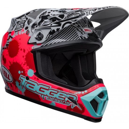 Casque BELL MX-9 Mips Tagger Splatter - Rouge/Gris