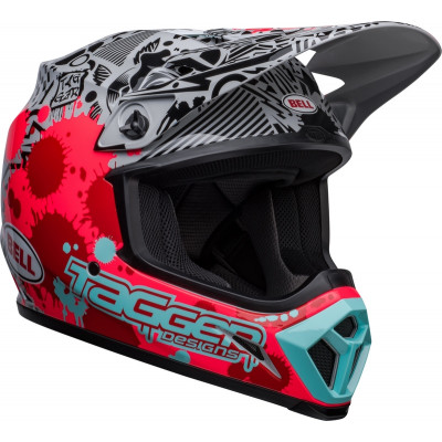 Casque BELL MX-9 Mips Tagger Splatter - Rouge/Gris