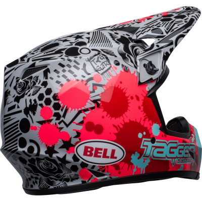 Casque BELL MX-9 Mips Tagger Splatter - Rouge/Gris