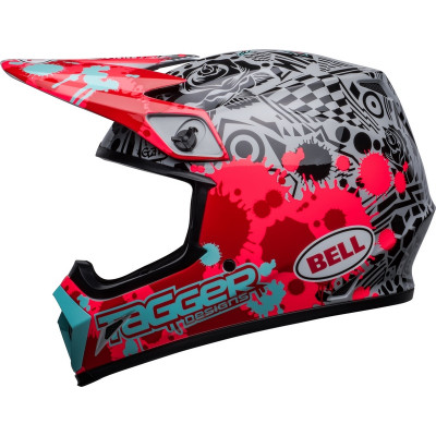 Casque BELL MX-9 Mips Tagger Splatter - Rouge/Gris