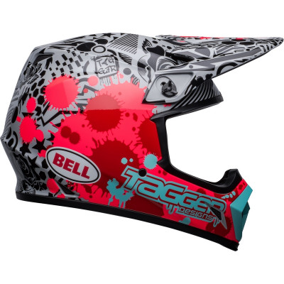 Casque BELL MX-9 Mips Tagger Splatter - Rouge/Gris