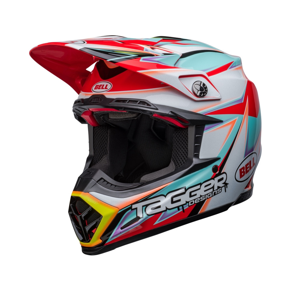 Casque BELL Moto-9s Flex Tagger Edge - Blanc/Aqua