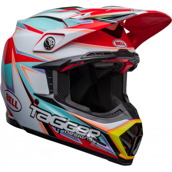 Casque BELL Moto-9s Flex Tagger Edge - Blanc/Aqua