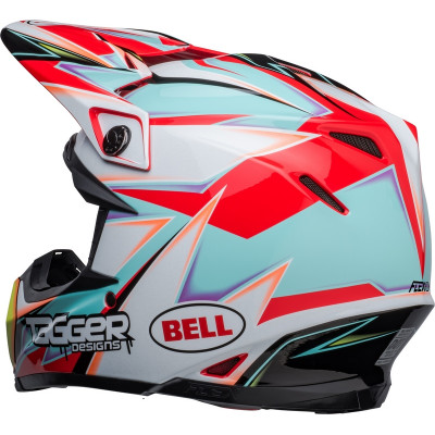 Casque BELL Moto-9s Flex Tagger Edge - Blanc/Aqua