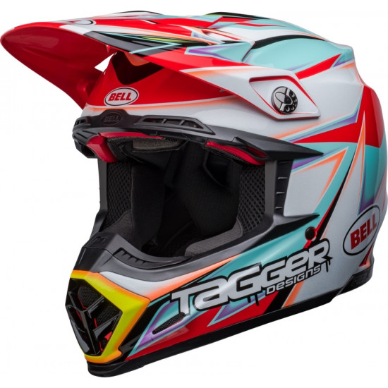 Casque BELL Moto-9s Flex Tagger Edge - Blanc/Aqua