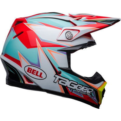 Casque BELL Moto-9s Flex Tagger Edge - Blanc/Aqua