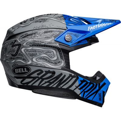 Casque BELL Moto-10 Spherical Fasthouse DID - Mat/Brillant Bleu/Gris