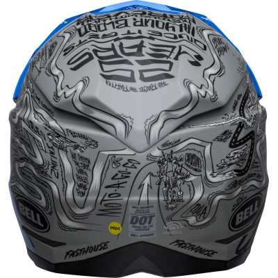 Casque BELL Moto-10 Spherical Fasthouse DID - Mat/Brillant Bleu/Gris