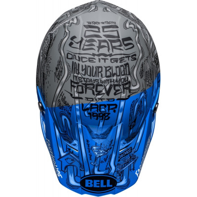 Casque BELL Moto-10 Spherical Fasthouse DID - Mat/Brillant Bleu/Gris