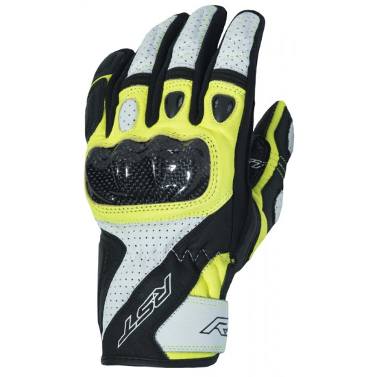 Gants RST Stunt III CE cuir/textile - jaune fluo taille L/10