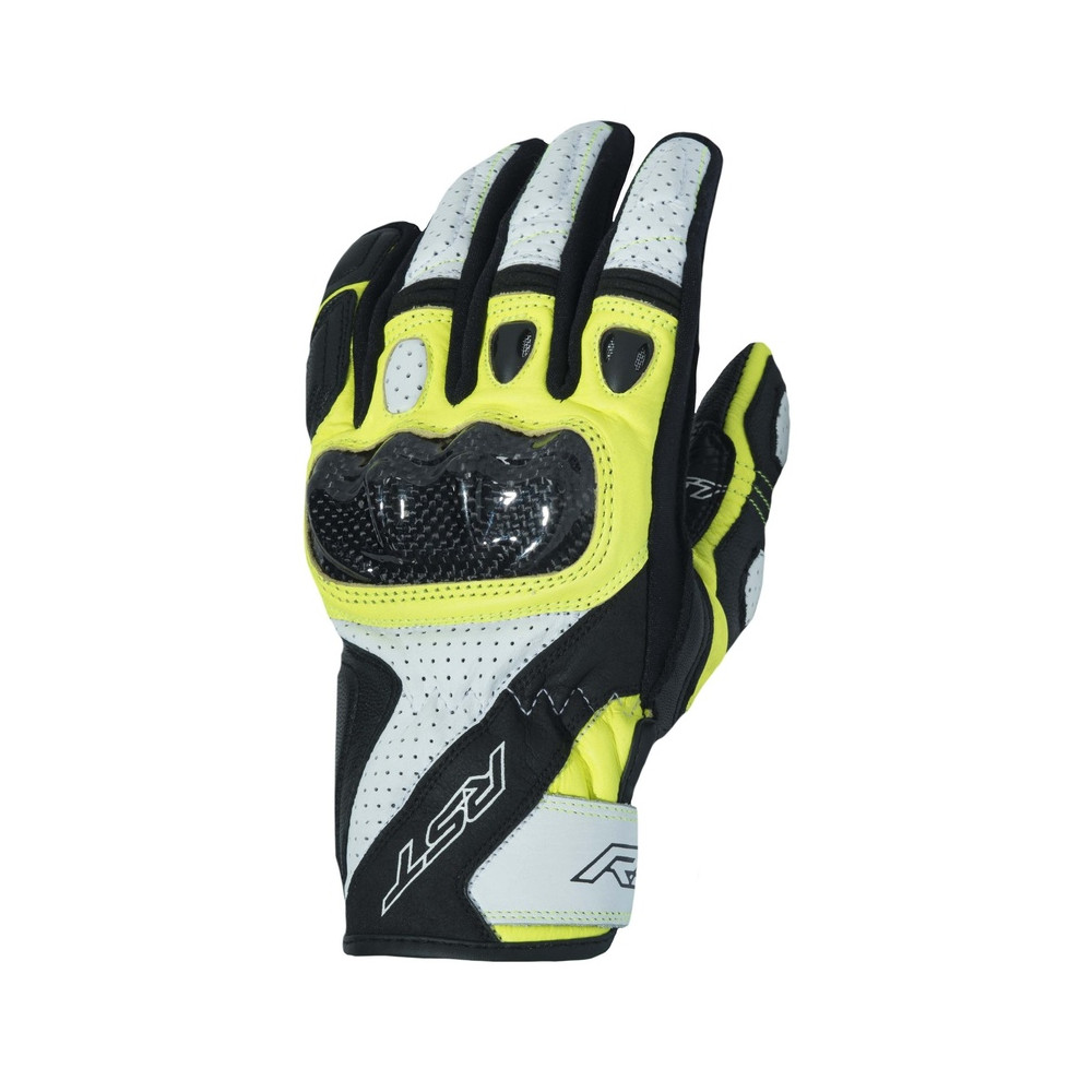 Gants RST Stunt III CE cuir/textile - jaune fluo taille L/10