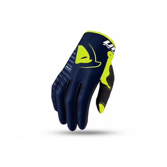 Gants motocross UFO Skill Kimura bleu/jaune fluo S