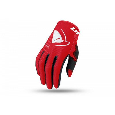 Gants motocross enfant UFO Skill Kimura rouge/blanc taille XS