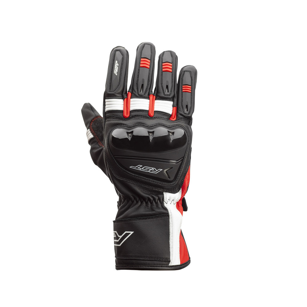 Gants RST Pilot CE cuir - noir/rouge/blanc taille 2XL