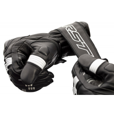 Gants RST Pilot CE cuir - noir/blanc taille L