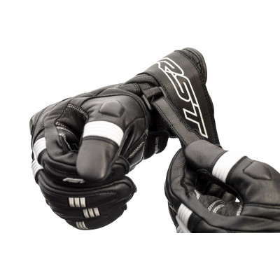 Gants RST Pilot CE cuir - noir/blanc taille XL