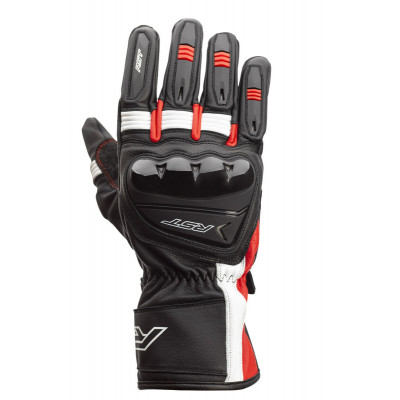 Gants RST Pilot CE cuir - noir/rouge/blanc taille L