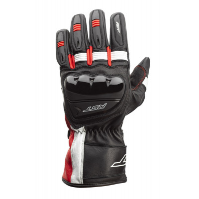 Gants RST Pilot CE cuir - noir/rouge/blanc taille L